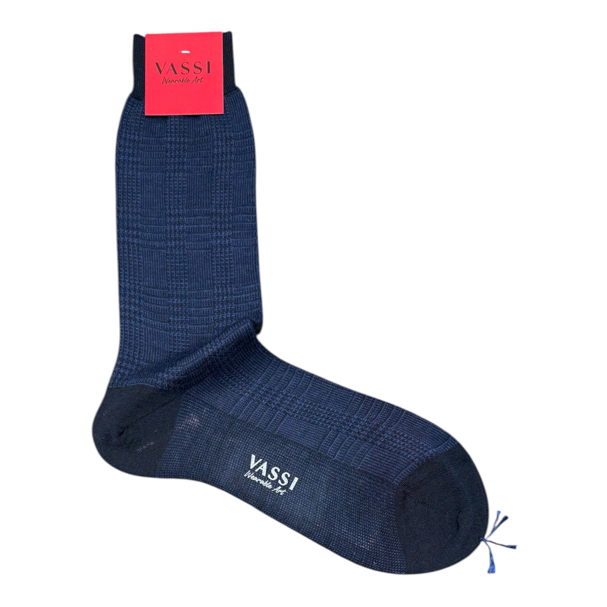 Soft-merino in Glen-Plaid Pattern SocksBLUE/NAVY