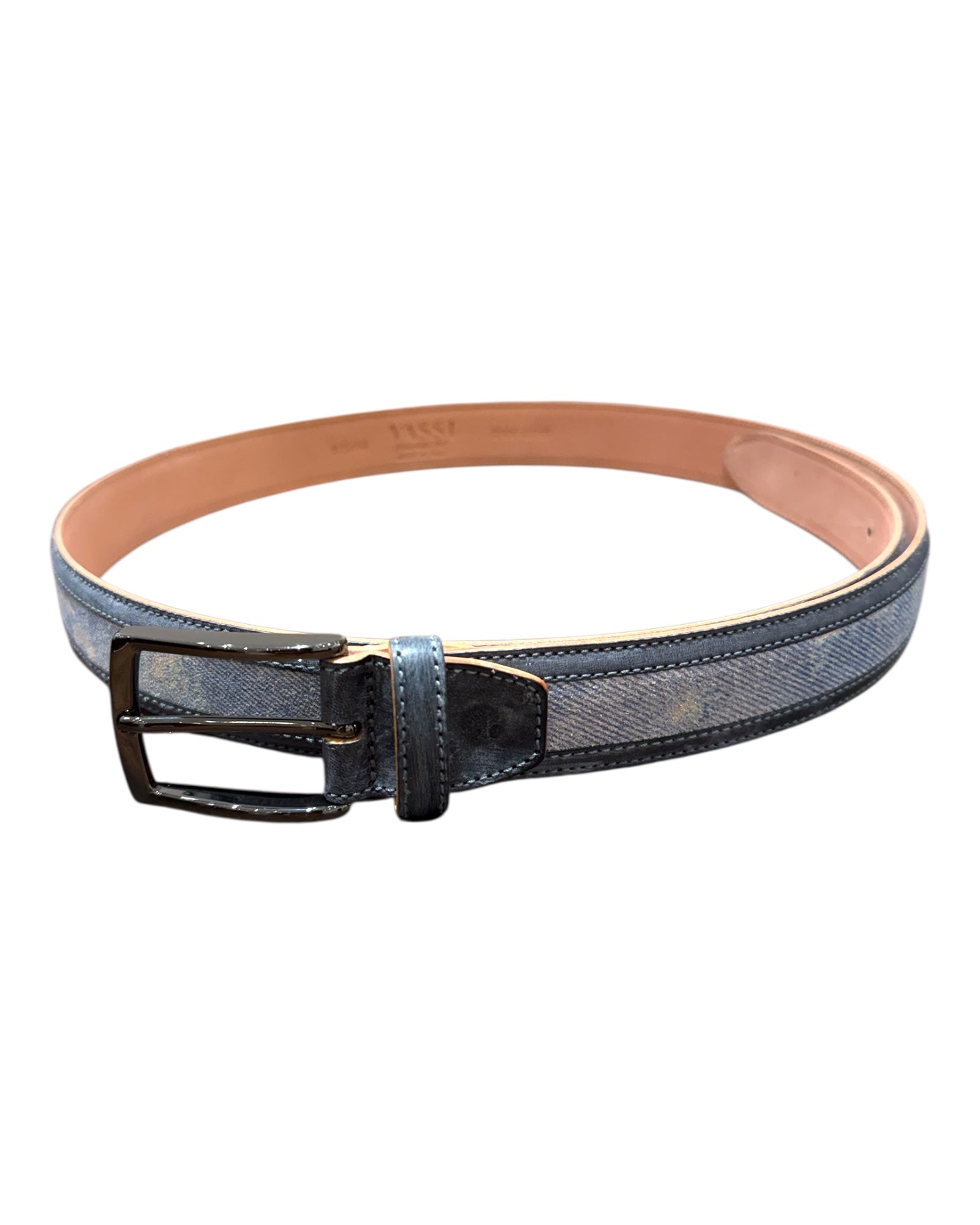 Special Basel Belt with External Cloud Leather Trim - Blue BELTS44