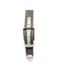 Special Fiammato Fabric Belt with Beige Nubuck Lining - Brown BELTS44