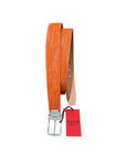 Special Fiammato Fabric Belt with Beige Nubuck Lining - Orange BELTS44