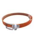Special Fiammato Fabric Belt with Beige Nubuck Lining - Orange BELTS44