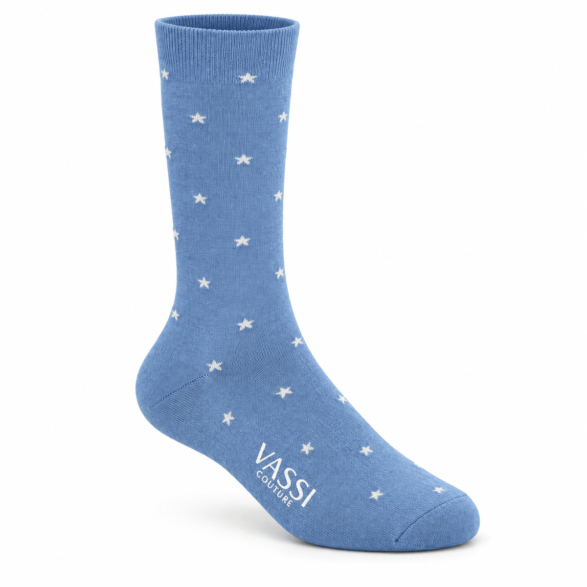 Star Printed Comfort Socks - Blu Avio_Pearl Socks