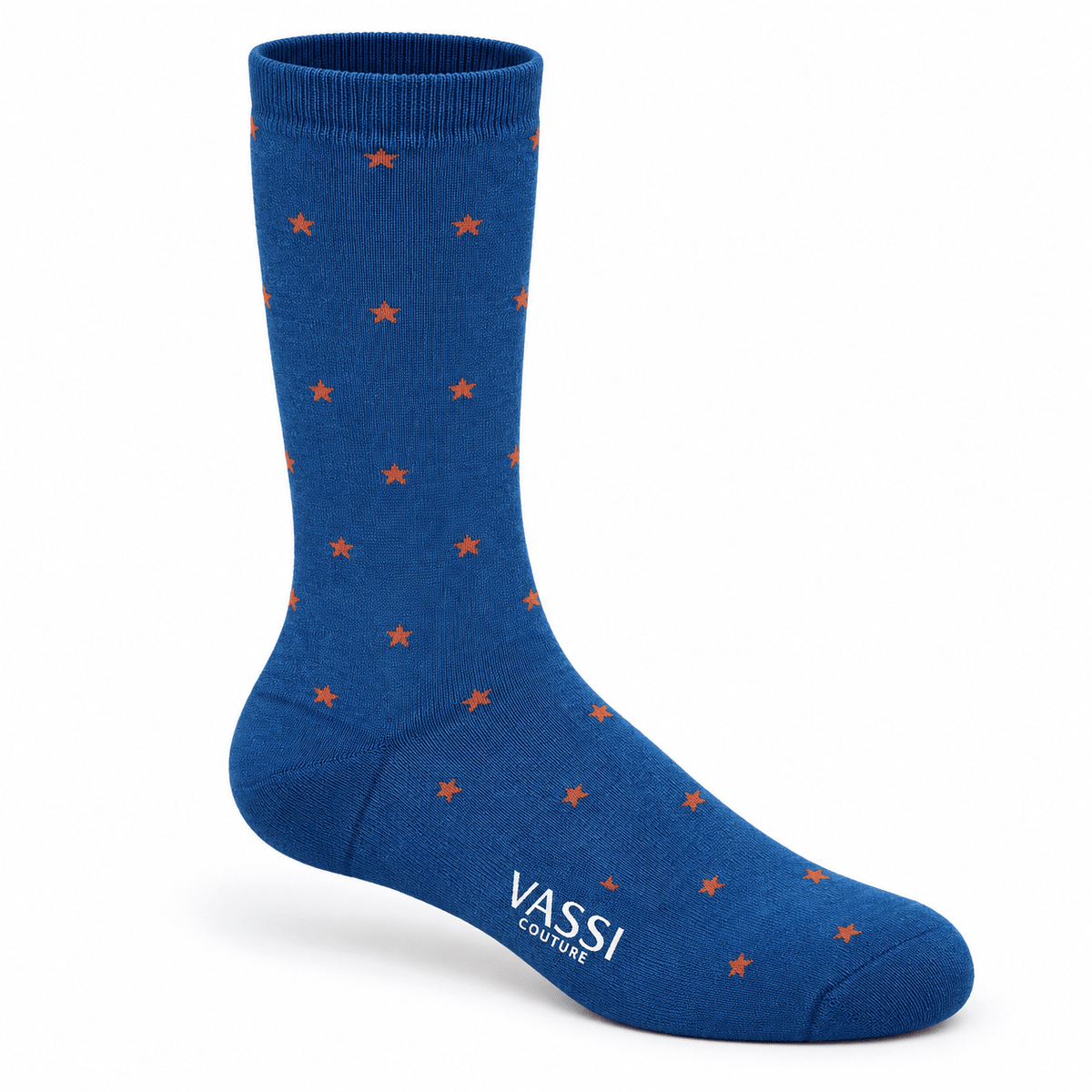 Star Printed Comfort Socks - Cobalt_Brick Socks