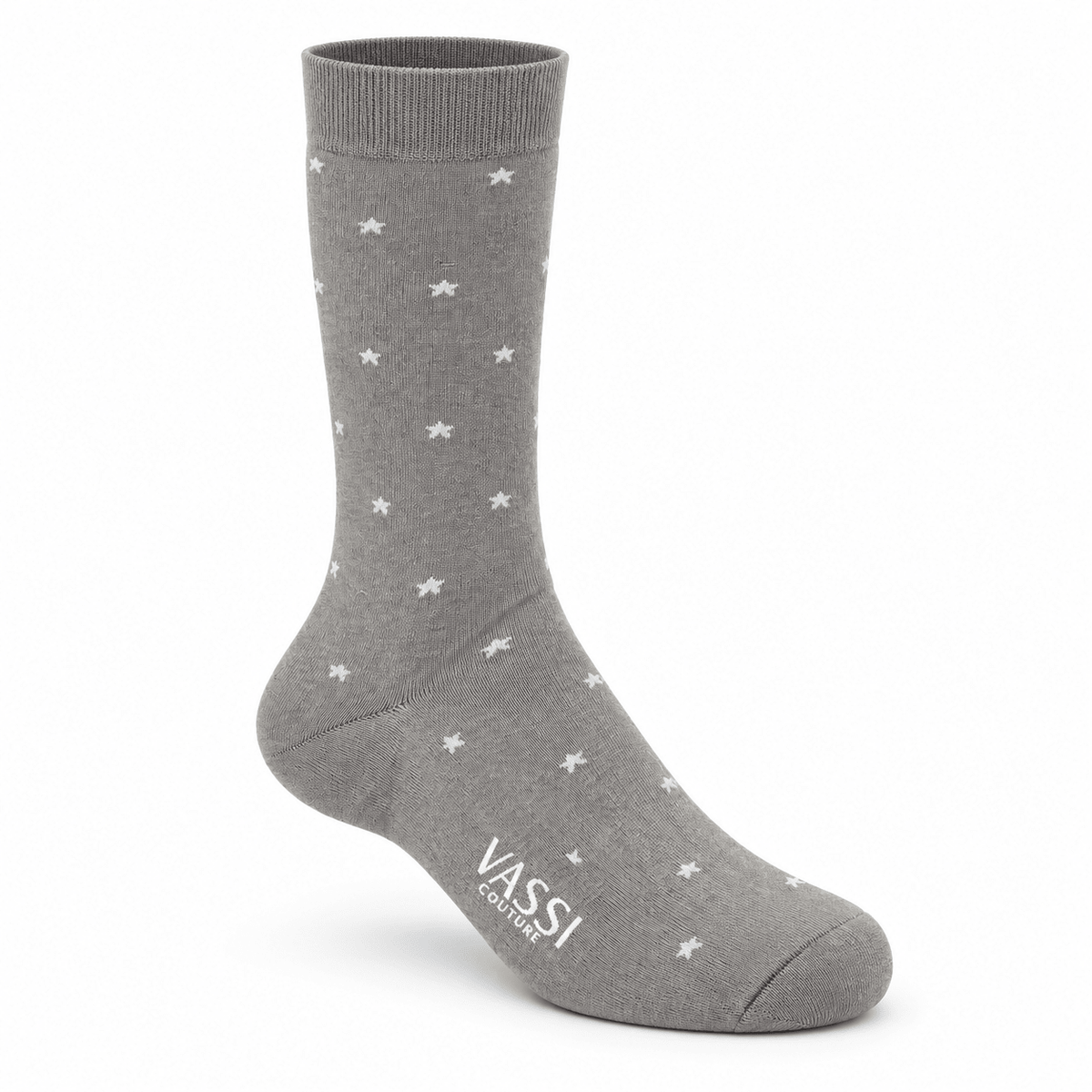 Star Printed Comfort Socks - Taupe_Grey Socks