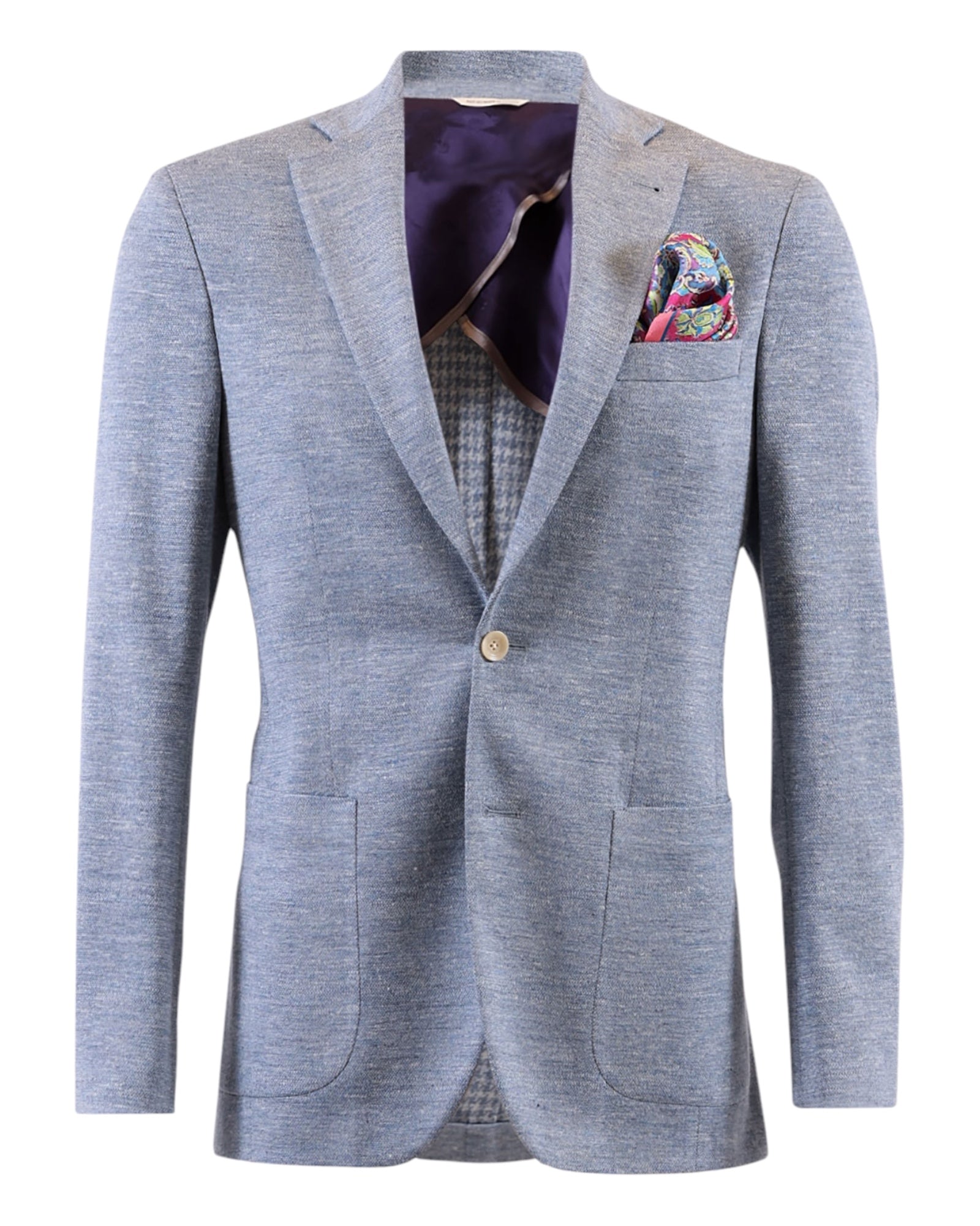 Steel Blue Double Face Jersey Blazer - Loro Piana Summertime JACKETS40S