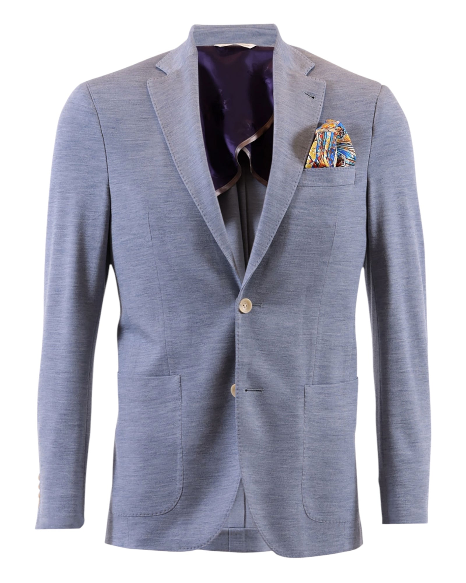 Steel Blue Jersey Blazer - Loro Piana Capolavoro JACKETS40S