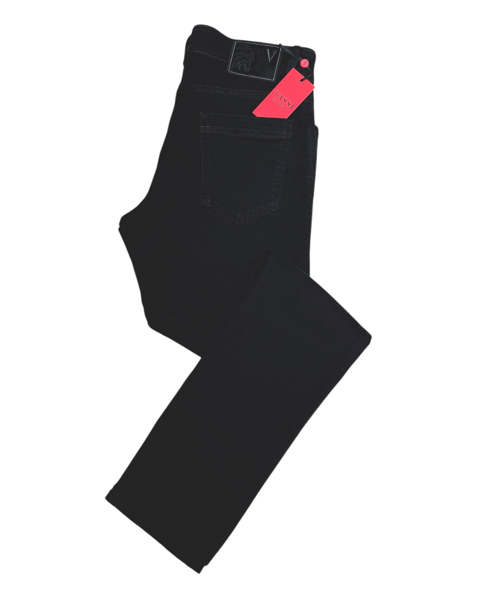 Stretch Cashmere & Cotton Jeans w/Suede Trim - Black CASUAL PANTS48 EU