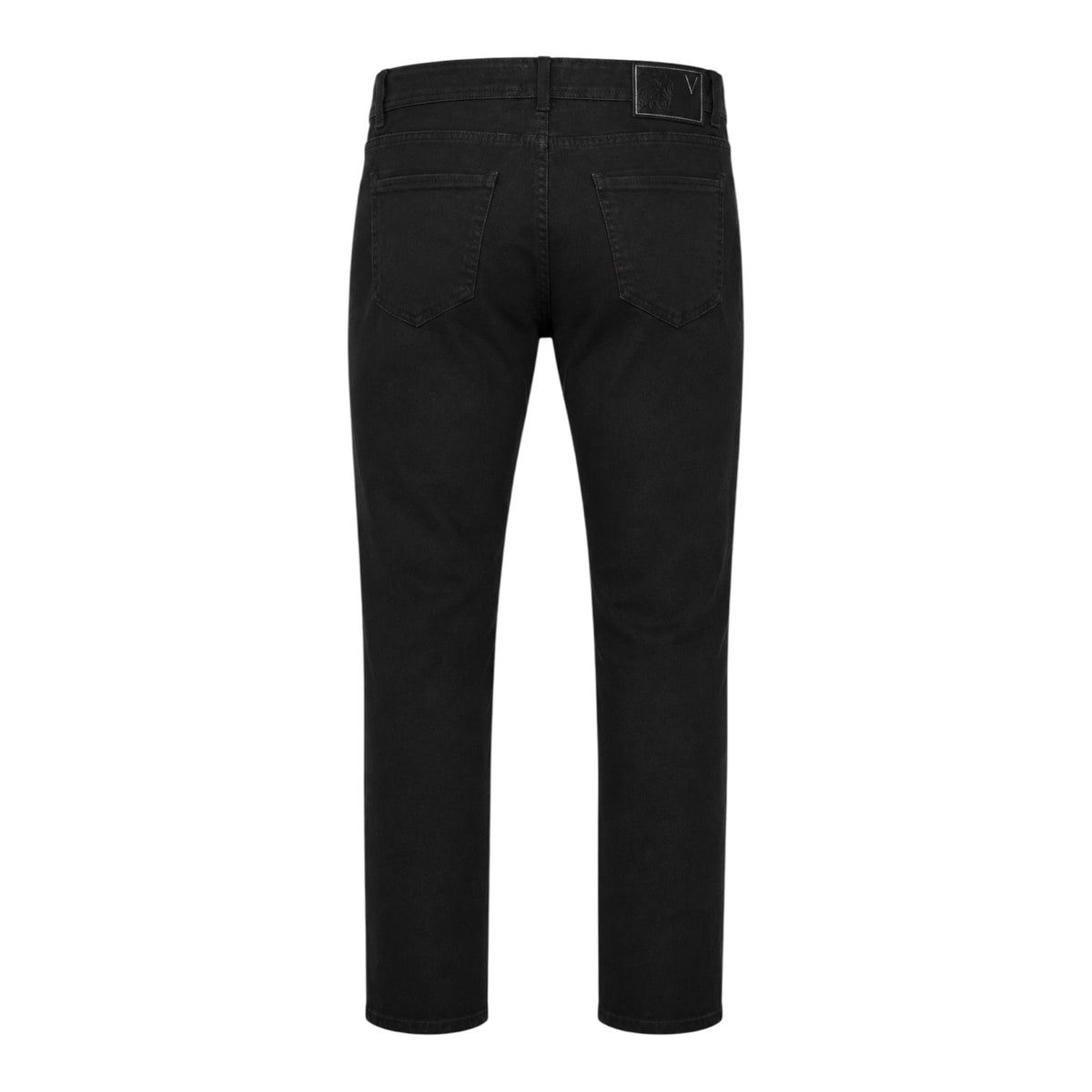 Stretch Cashmere &amp; Cotton Jeans w/Suede Trim - Black CASUAL PANTS48 EU