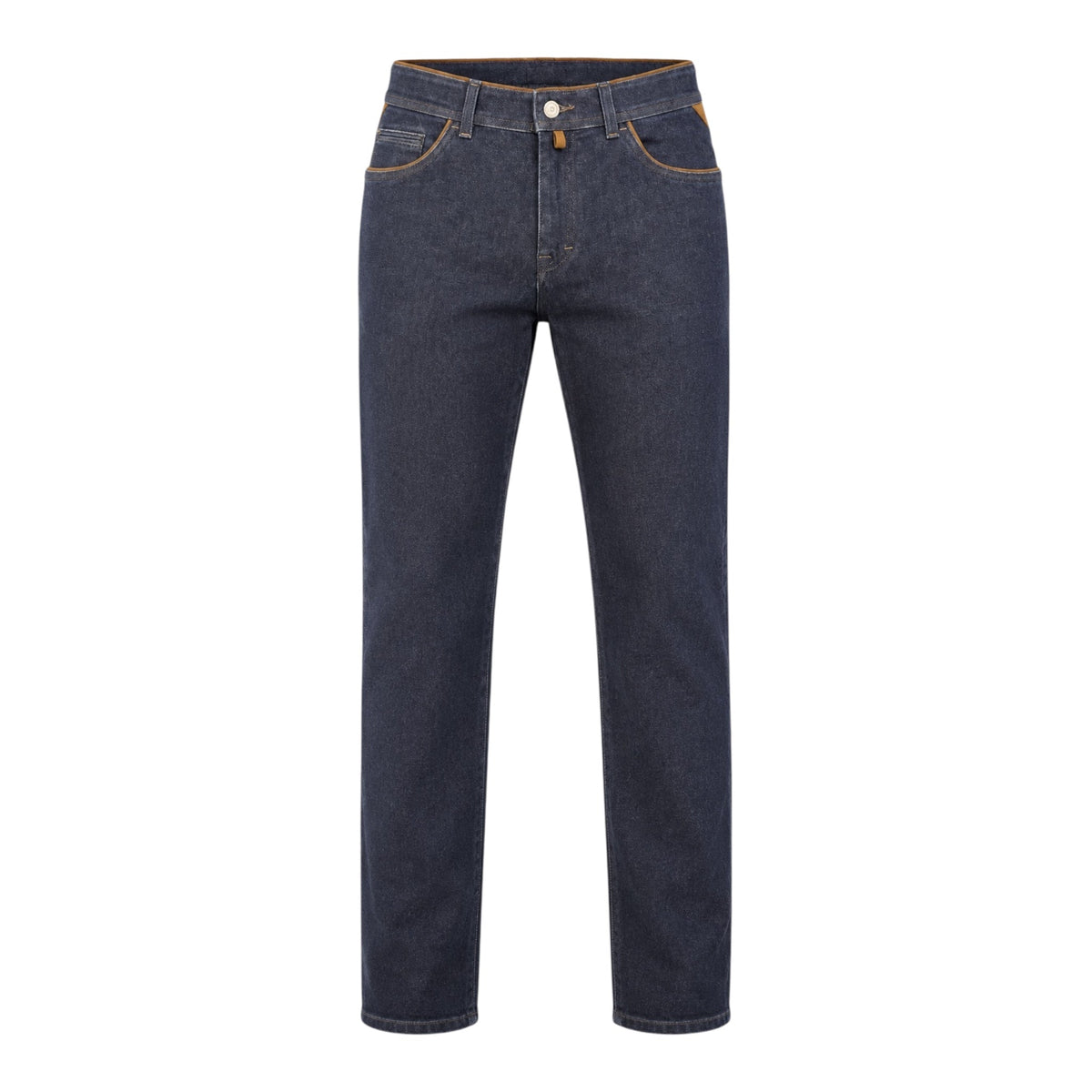 Stretch Cashmere &amp; Cotton Jeans w/Suede Trim - Dark Blue CASUAL PANTS46 EU