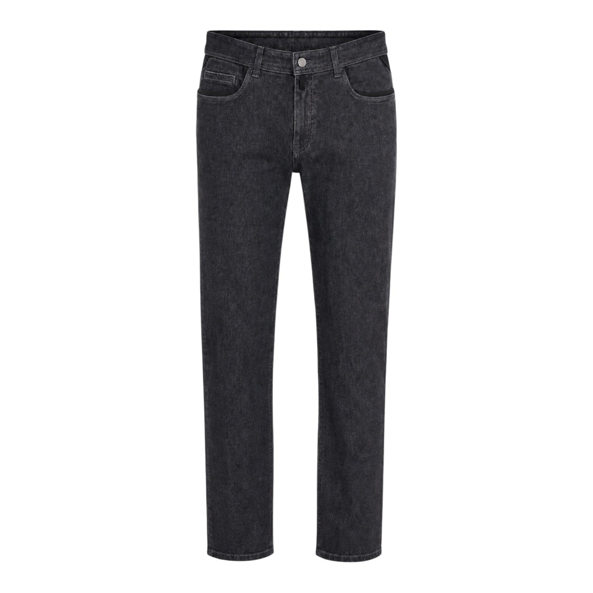 Stretch Cashmere &amp; Cotton Jeans w/Suede Trim - Grey CASUAL PANTS48 EU