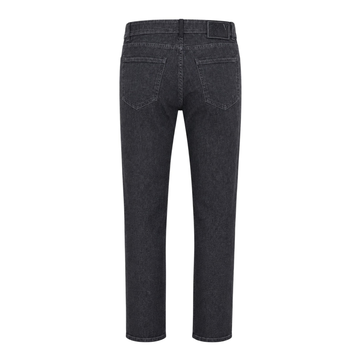 Stretch Cashmere &amp; Cotton Jeans w/Suede Trim - Grey CASUAL PANTS48 EU