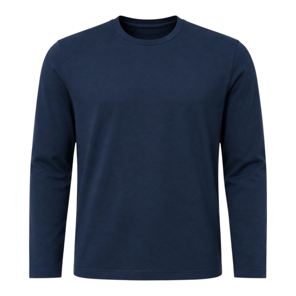 Stretch-Cotton Long Sleeve Crew-Neck T-Shirt - Navy SWEATERSM
