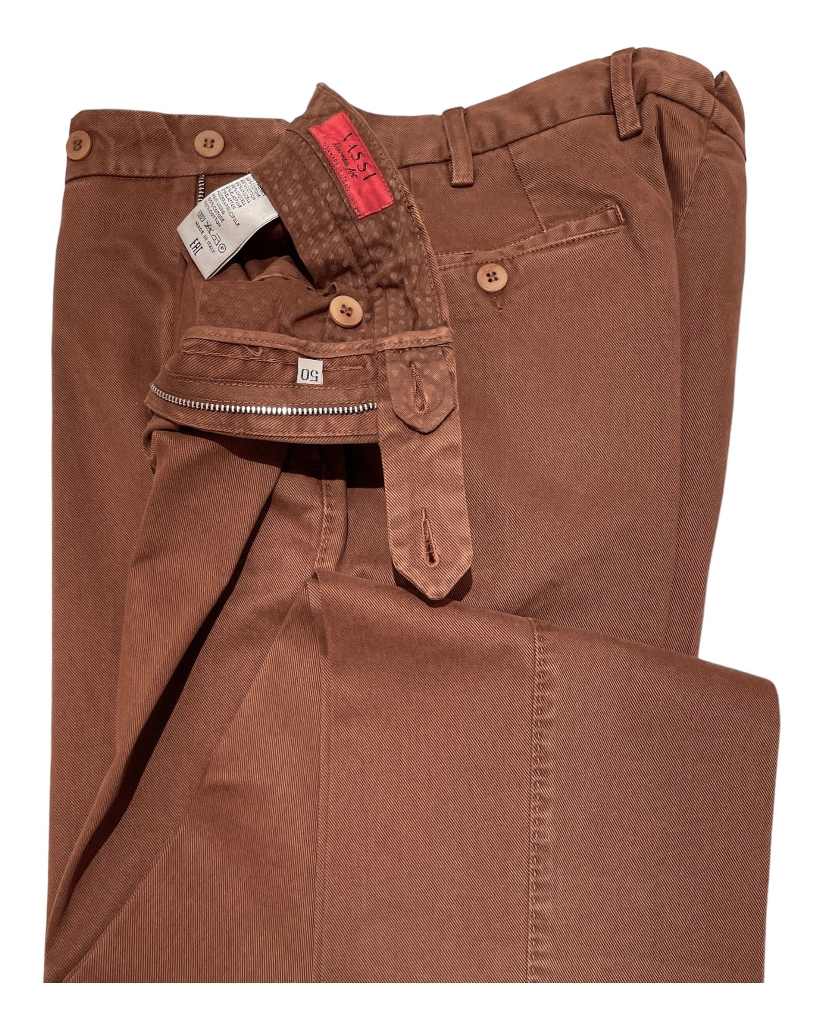 Winter Stretch Cotton Chino Pants - Rust Brown