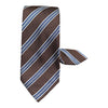 Stripe Seven Fold Silk Tie - Brown/Navy TIES