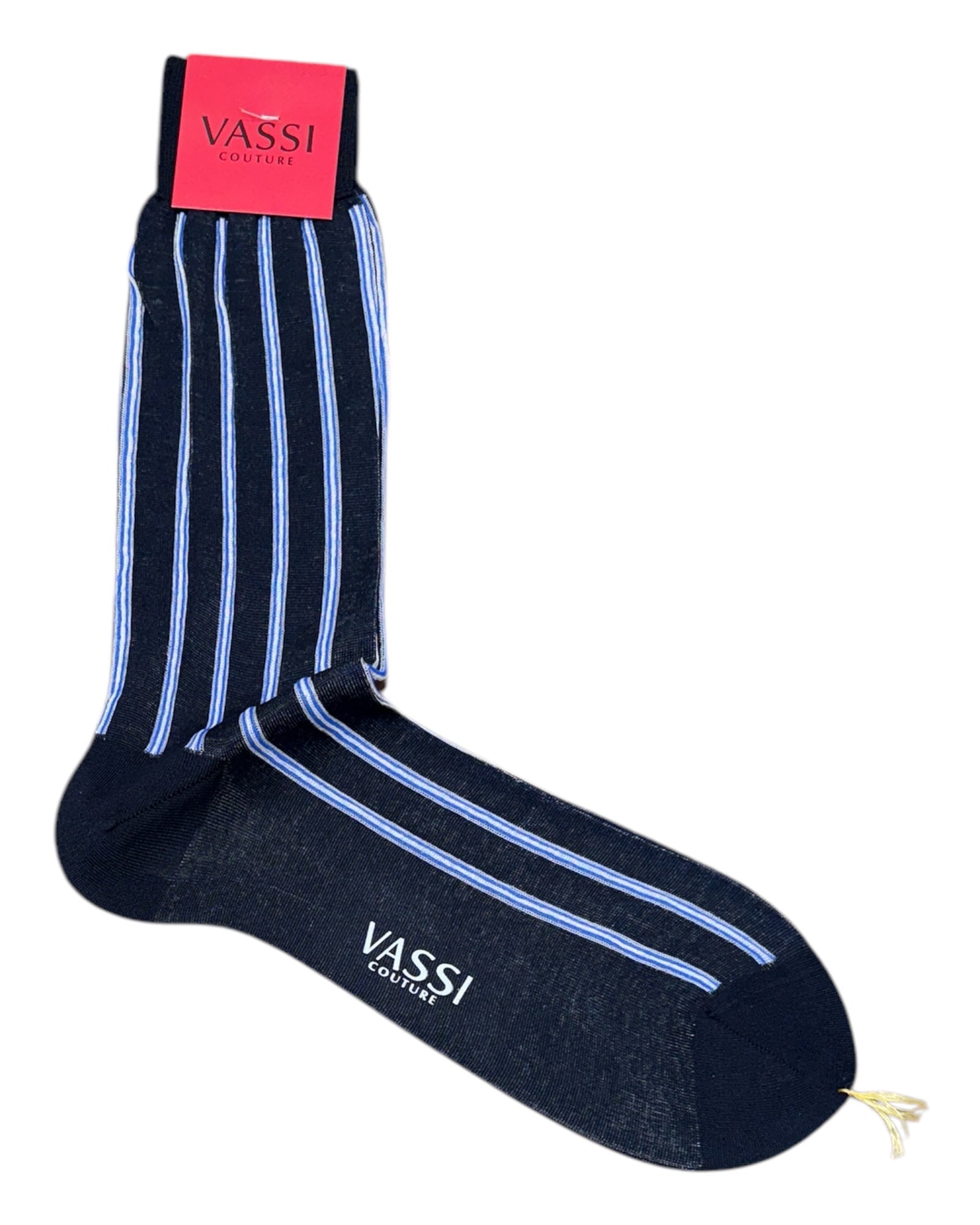 Striped Cotton Socks - Navy/China Blue SocksM