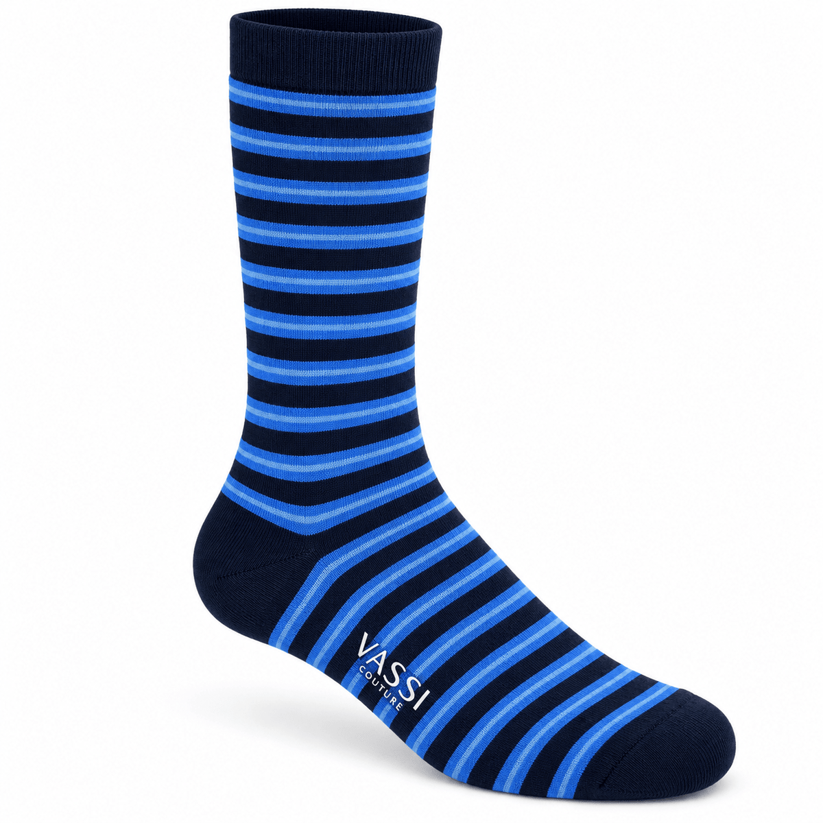 Striped Pattern Stretch Cotton Socks SocksIndigo