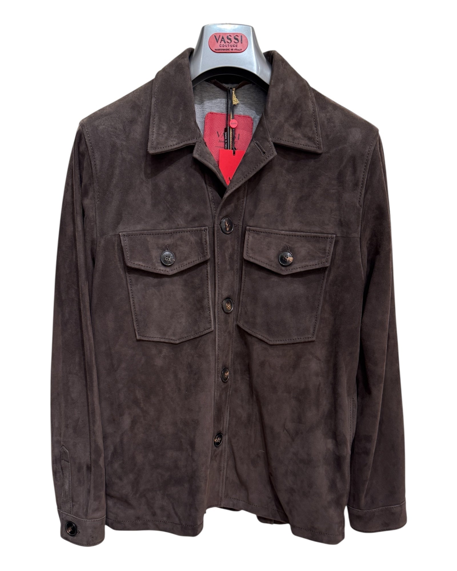 Suede Jacket with Loro Piana Cotton Jersey Lining - Dark Brown OUTERWEAR50 EU