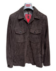 Suede Jacket with Loro Piana Cotton Jersey Lining - Dark Brown OUTERWEAR50 EU