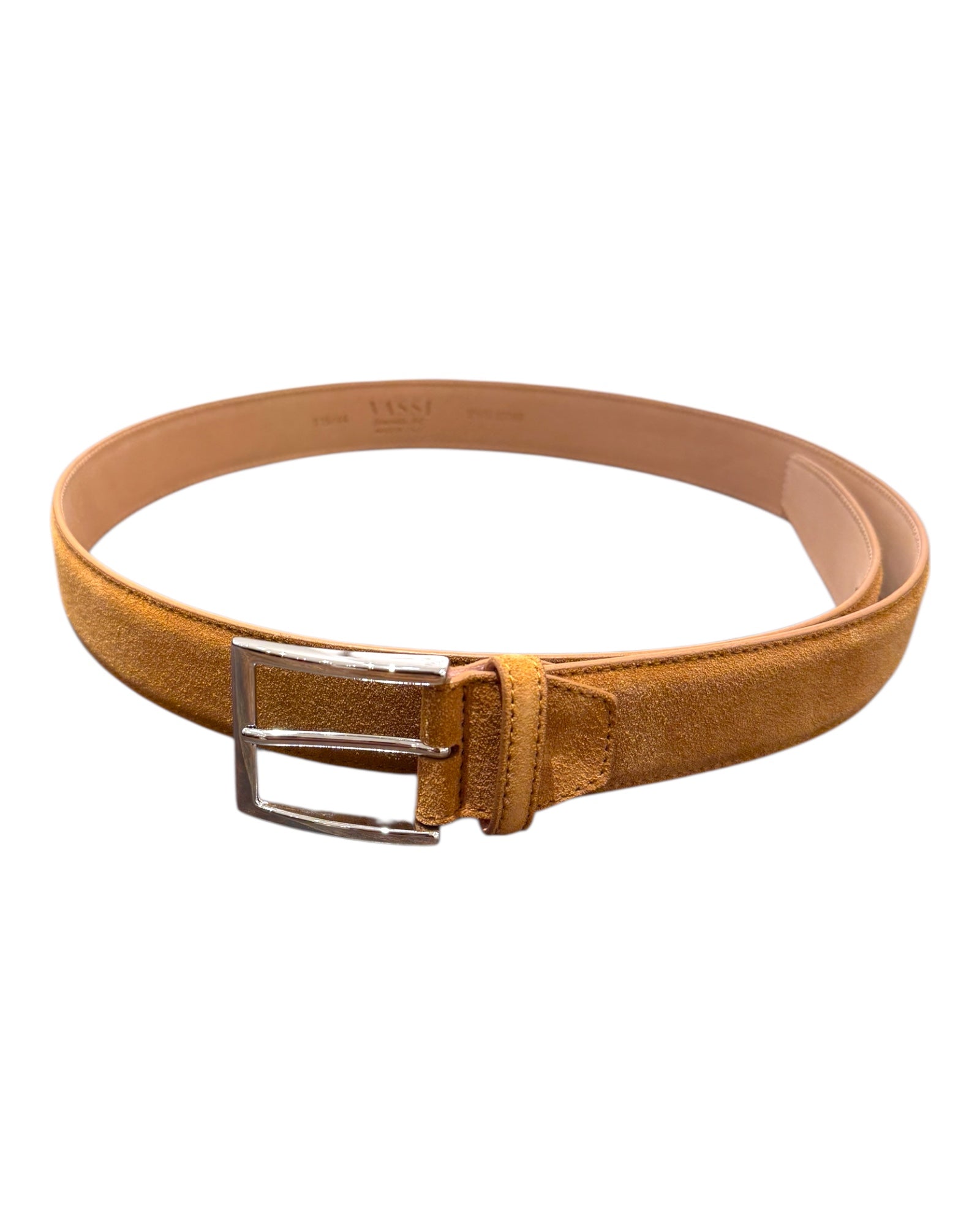 Suede Leather Belt, Tone - on - Tone Stitching, Nubuck Lining - Tuscan Tan BELTS44