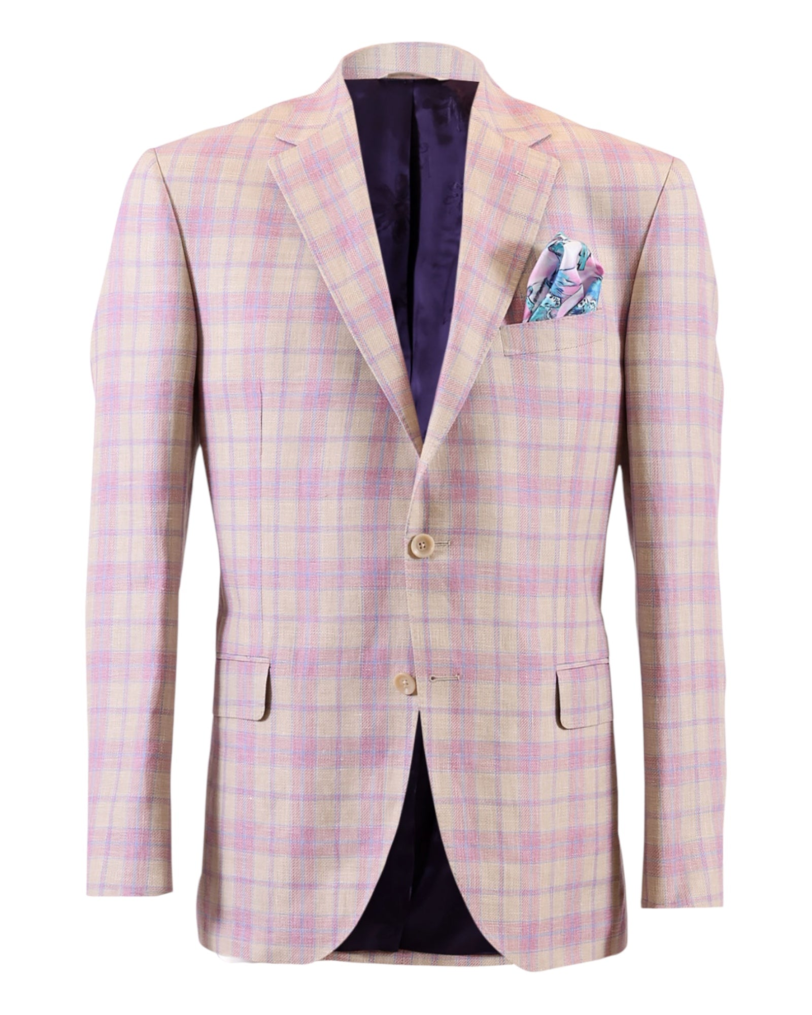 Tan/Pink/Blue Plaid JACKETS40R