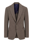 Taupe Houndstooth Jersey Blazer - Loro Piana Wool Attitude JACKETS40S