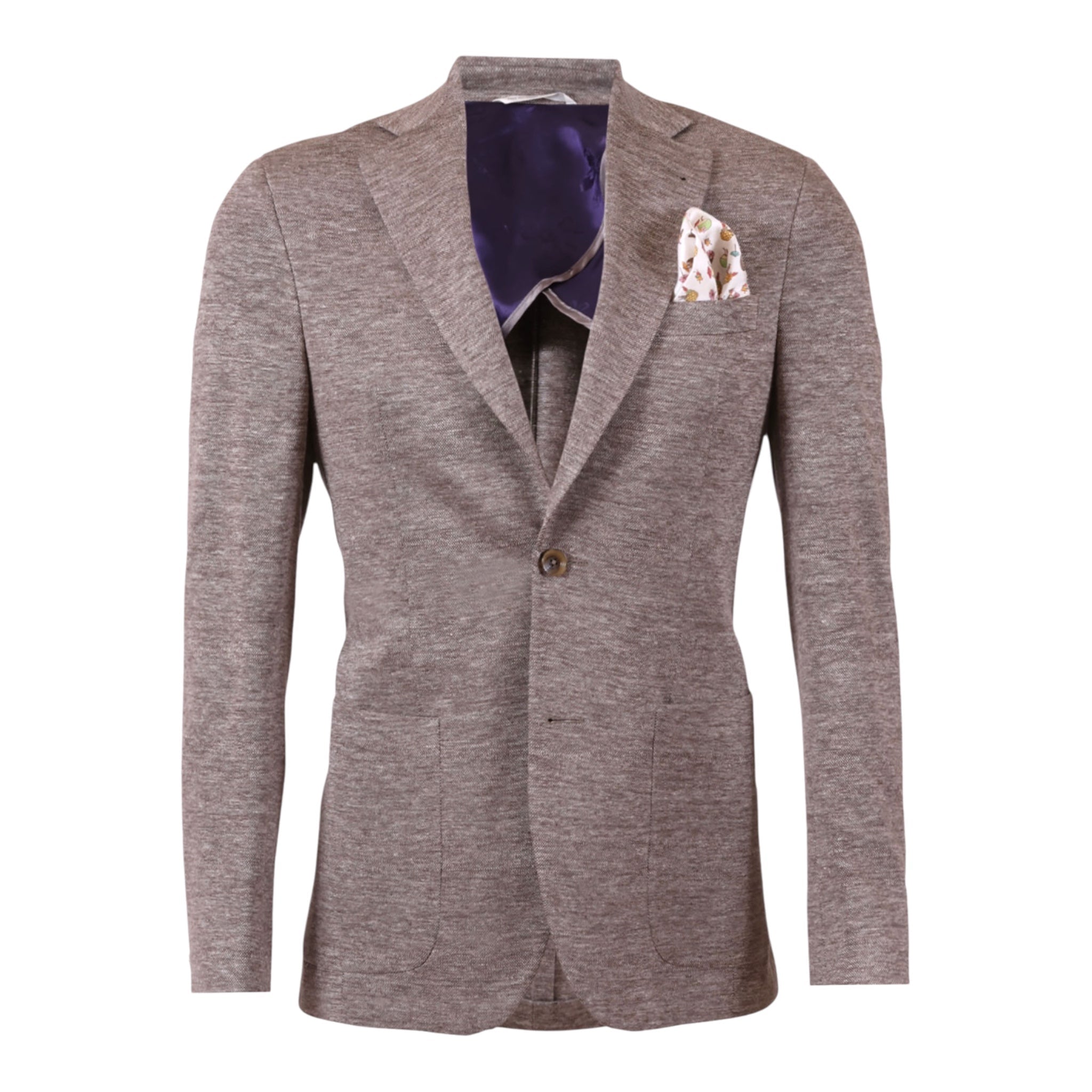 Taupe Linen & Wool Knit Jersey Blazer - Loro Piana Summertime JACKETS36S