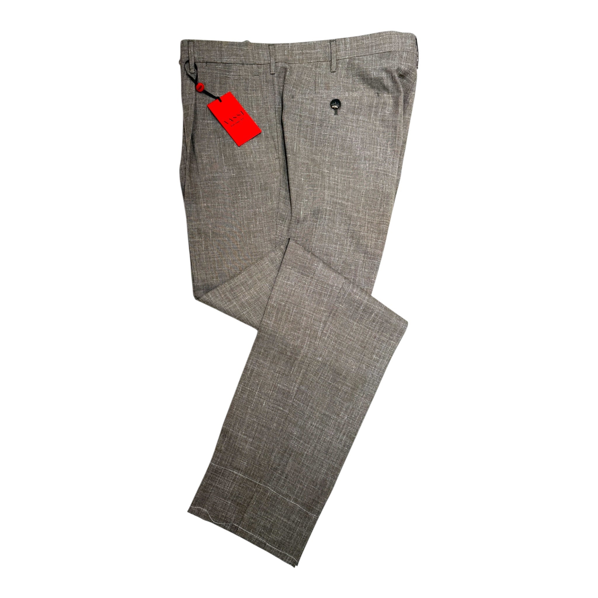 Taupe One Pleated Sartorial Trousers - Loro Piana Wool,Silk & Linen DRESS PANTS50 EU