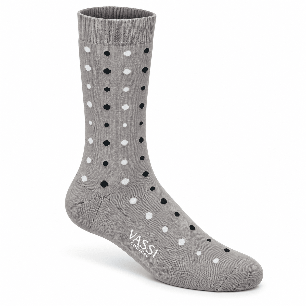 Taupe with Grey Polka Dots - Comfort Socks Socks