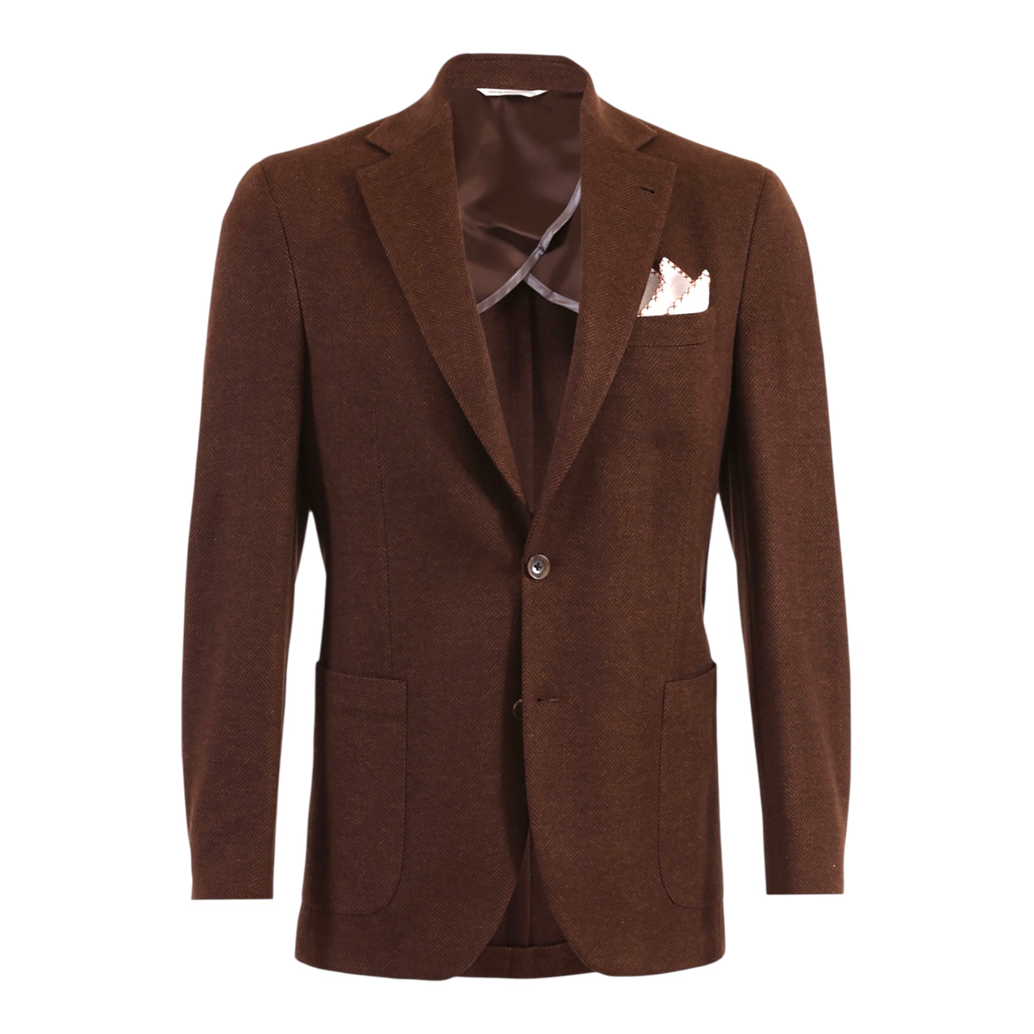 Tobacco Herringbone Blazer - Pure Cashmere by Loro Piana JACKETS40R
