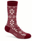 Traditional SnowFlake Wool Socks SocksBurgundy