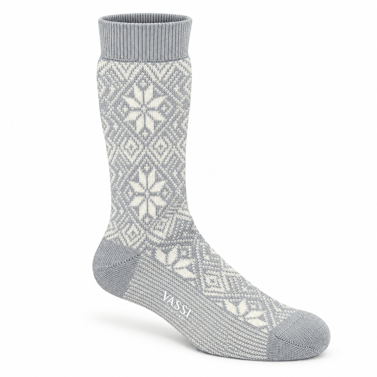 Traditional SnowFlake Wool Socks SocksGrey