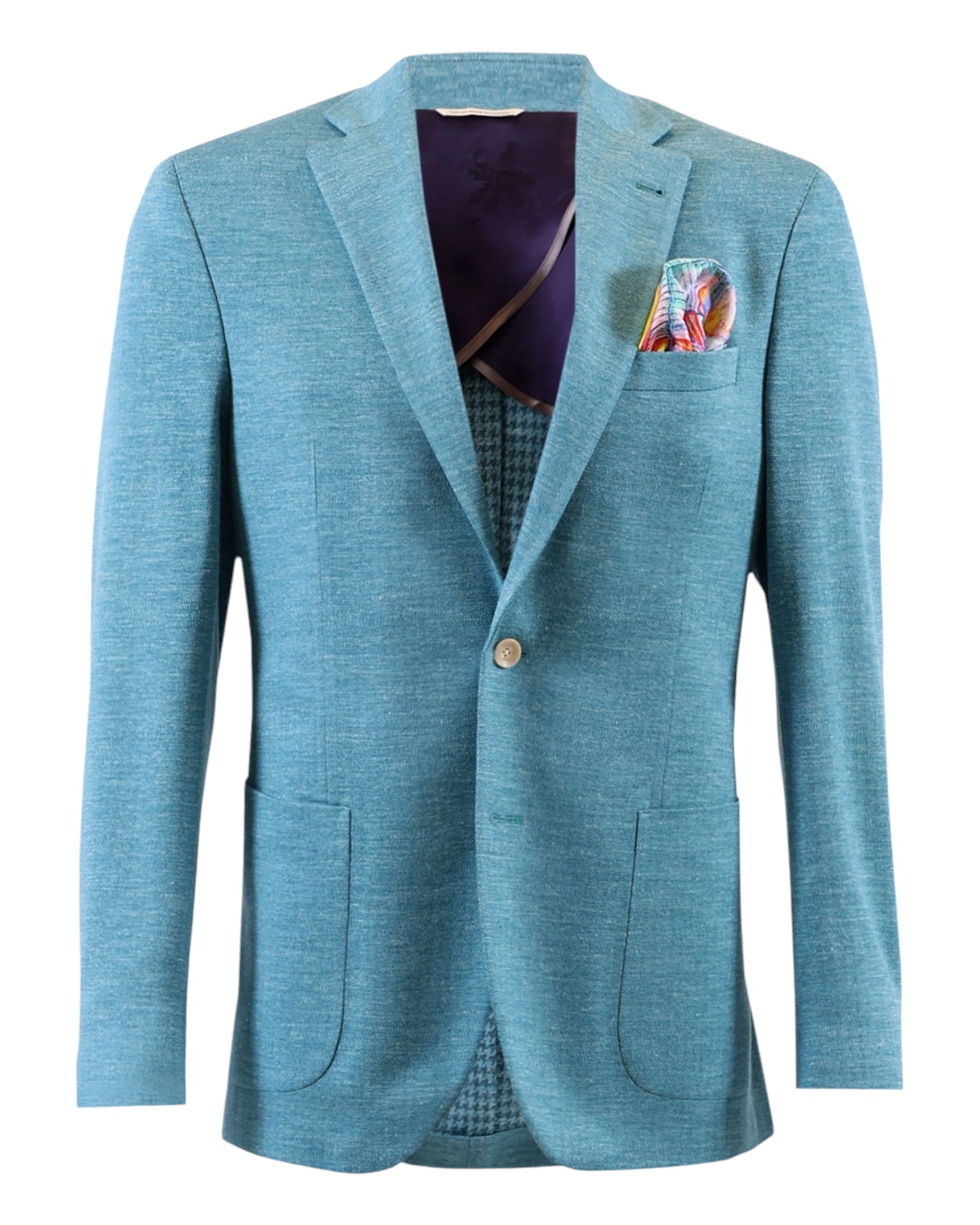 Turquoise Double Face Jersey Blazer - Wool,Linen and Silk by Loro Piana JACKETS42S