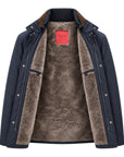 Twill Traveler Jacket with Shearling Lining - Navy OUTERWEAR50 EU