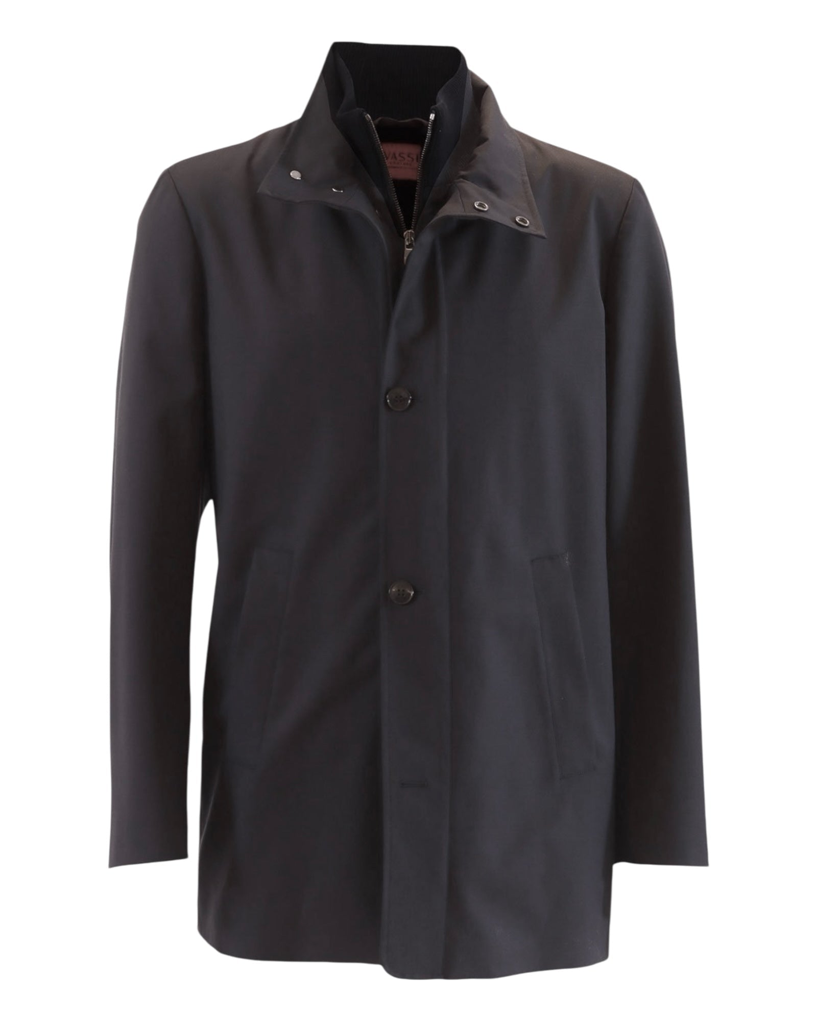 VASSI 3/4 Coat Loro Piana Storm System™ with Removable Nutria Lining - Midnight Blue OUTERWEAR50 EU