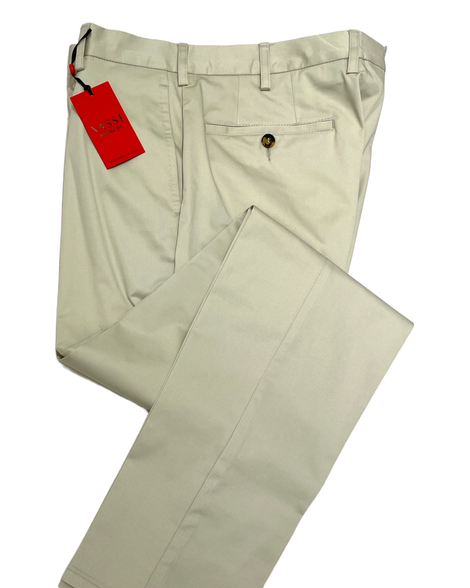 VASSI Flat Front Sartorial Stretch-Cotton Trousers - Manchester Tan CASUAL PANTS50 EU