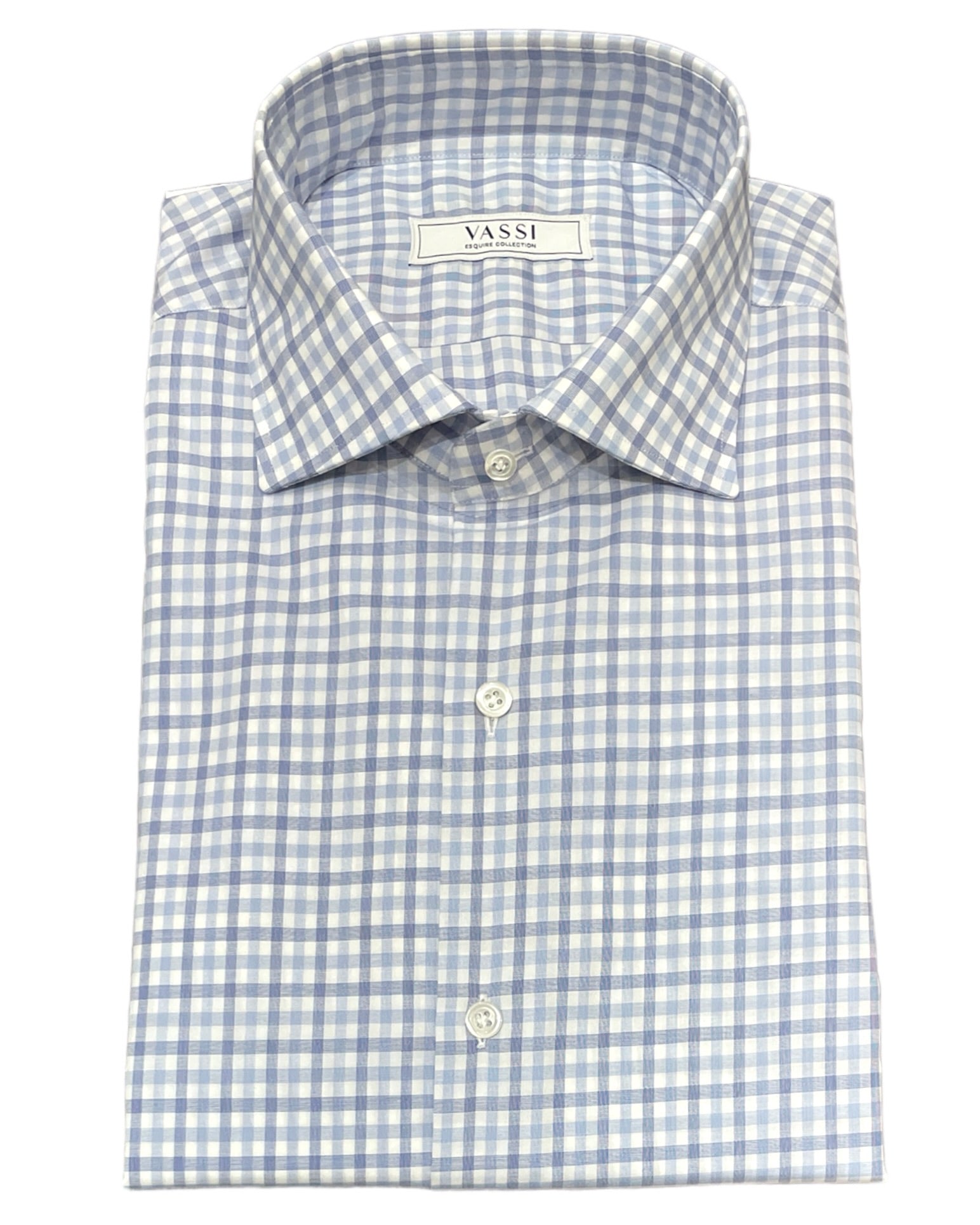 VASSI - Thomas Mason Journey Check Pattern Shirt - Blue SPORT SHIRTSM