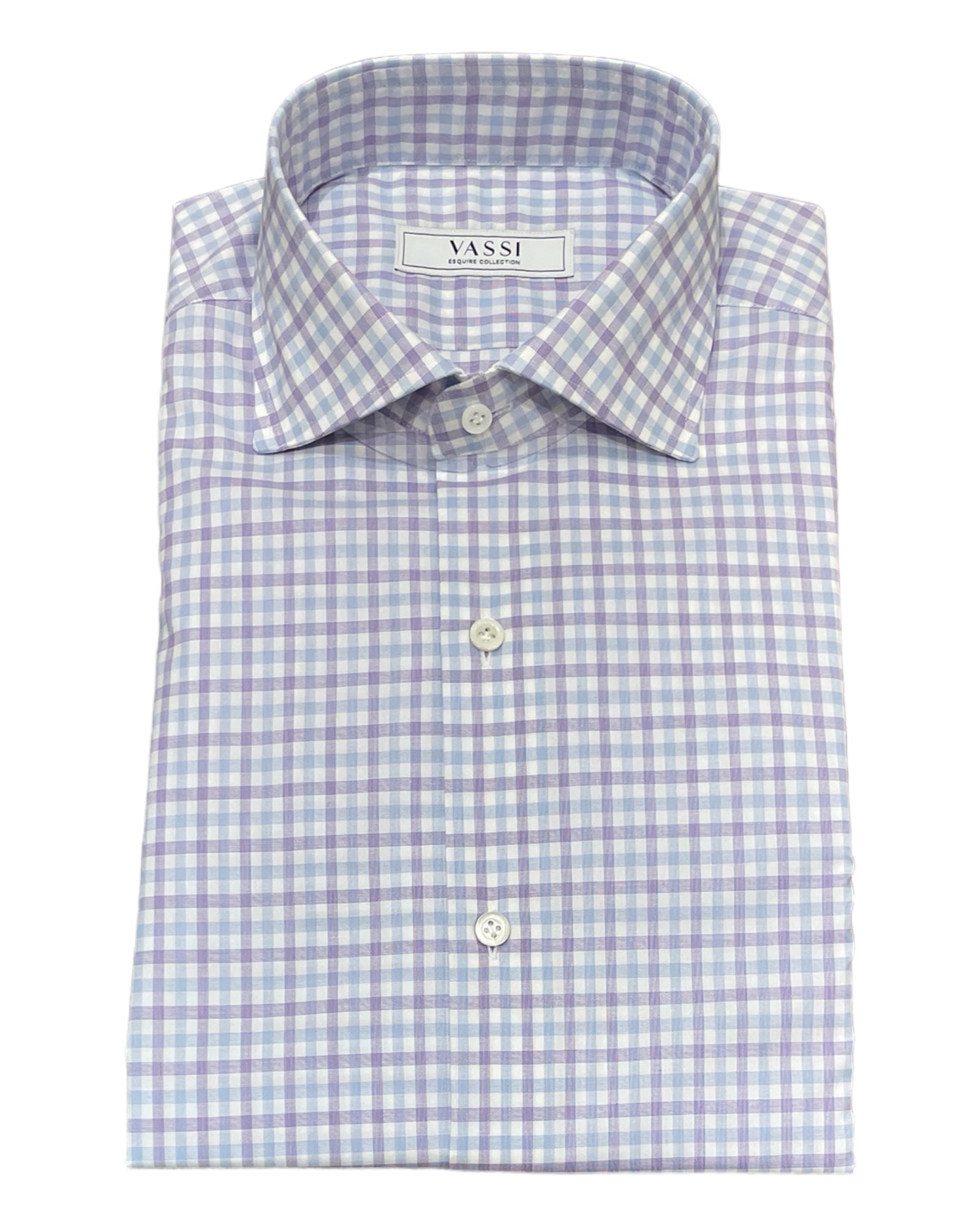 VASSI - Thomas Mason Journey Check Pattern Shirt - Purple SPORT SHIRTSM