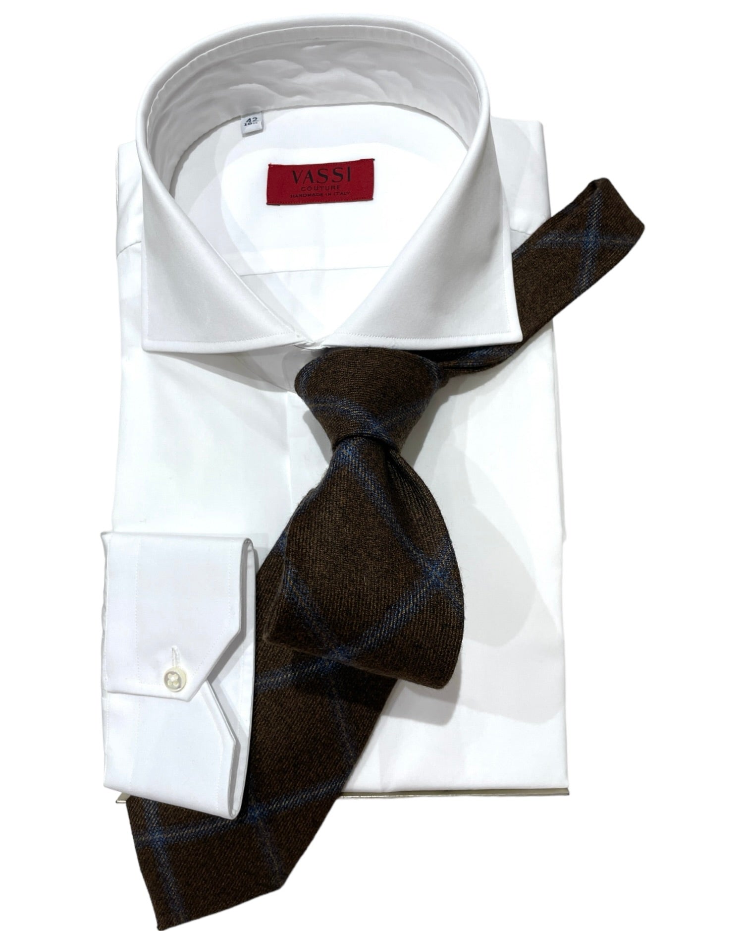 Pure Cashmere Windowpane Check Tie TIESBrown