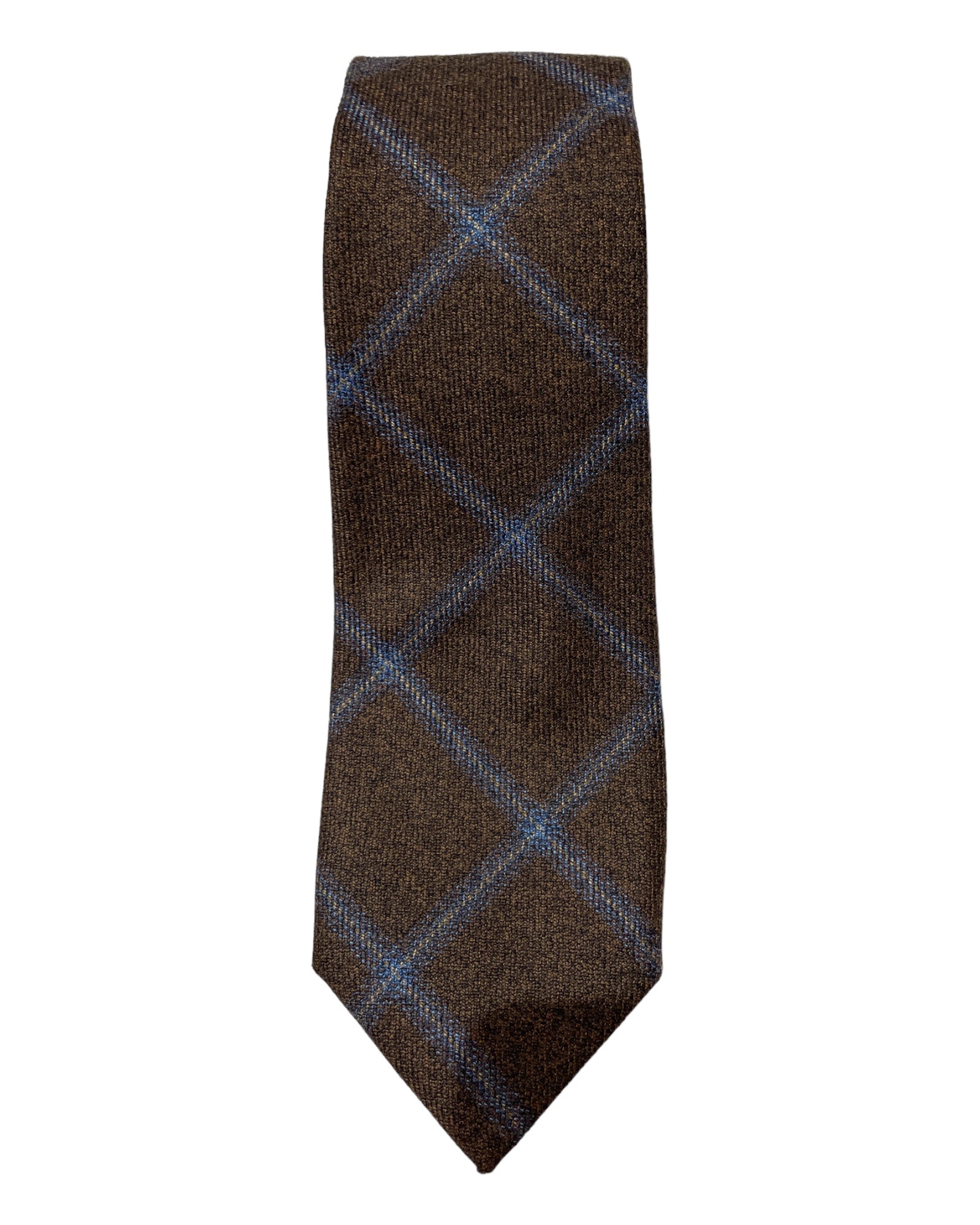 Pure Cashmere Windowpane Check Tie TIESBrown