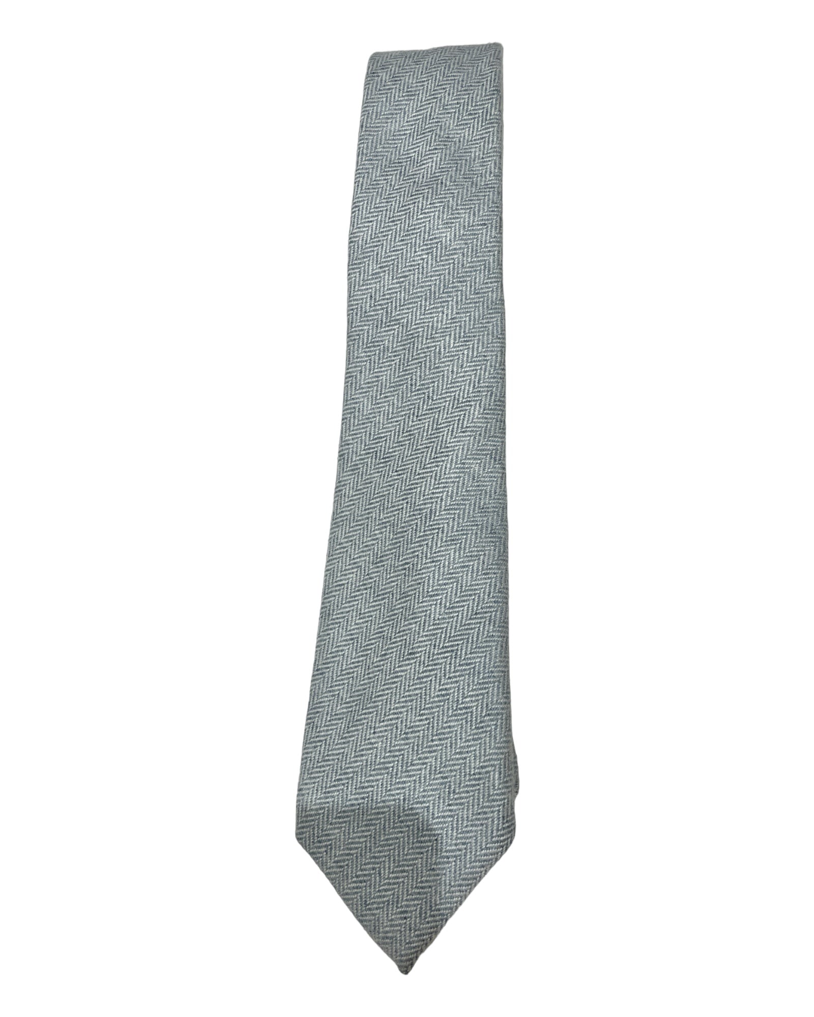 Pure Cashmere, Herringbone, Seven-Fold Tie TIESLight grey