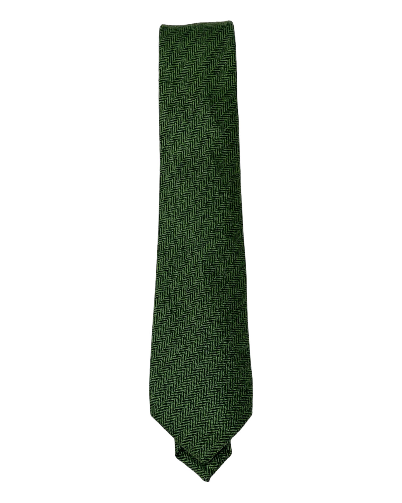 Pure Cashmere, Herringbone, Seven-Fold Tie TIESGreen