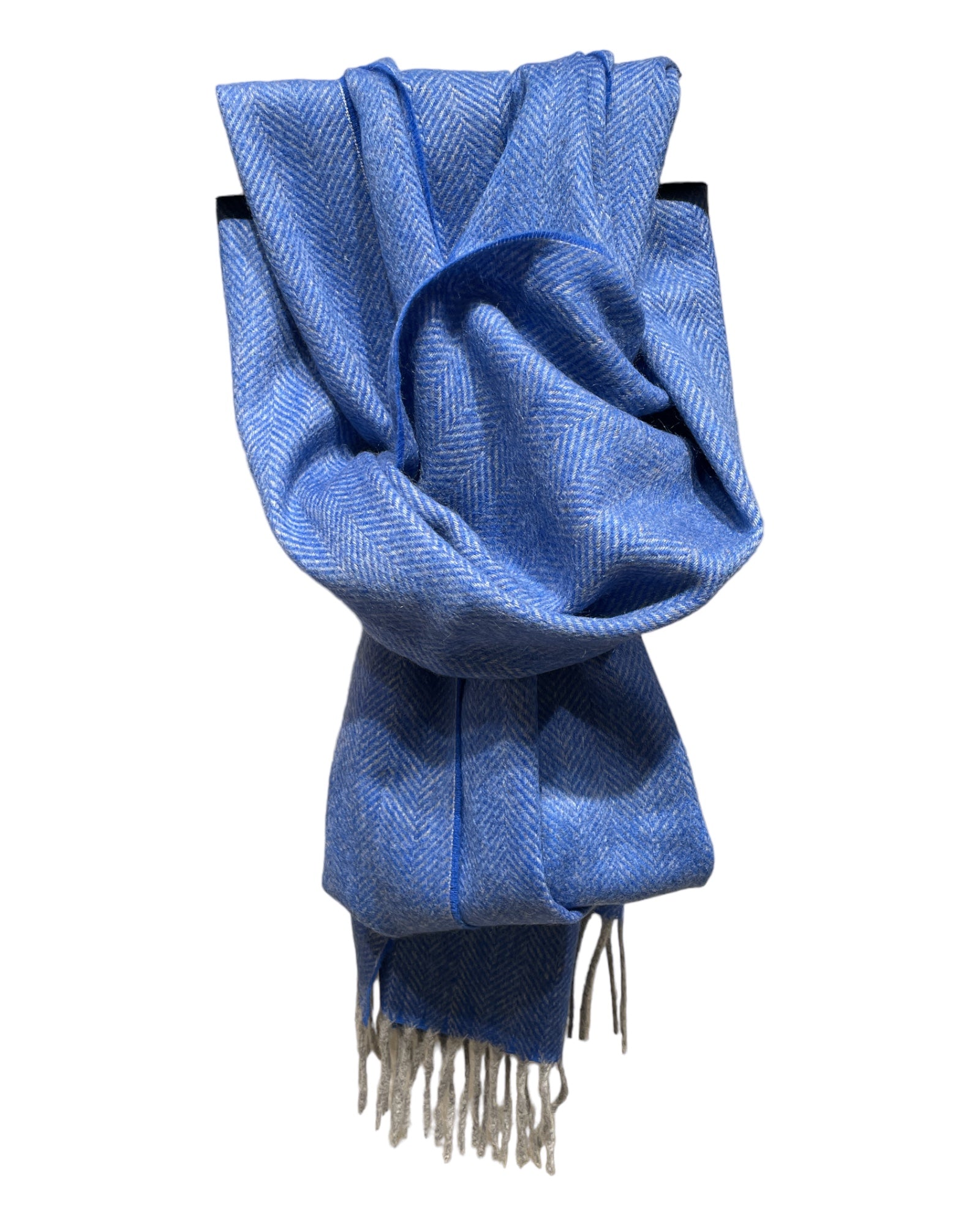 Cashmere Scarf - Herringbone SCARVESBlue