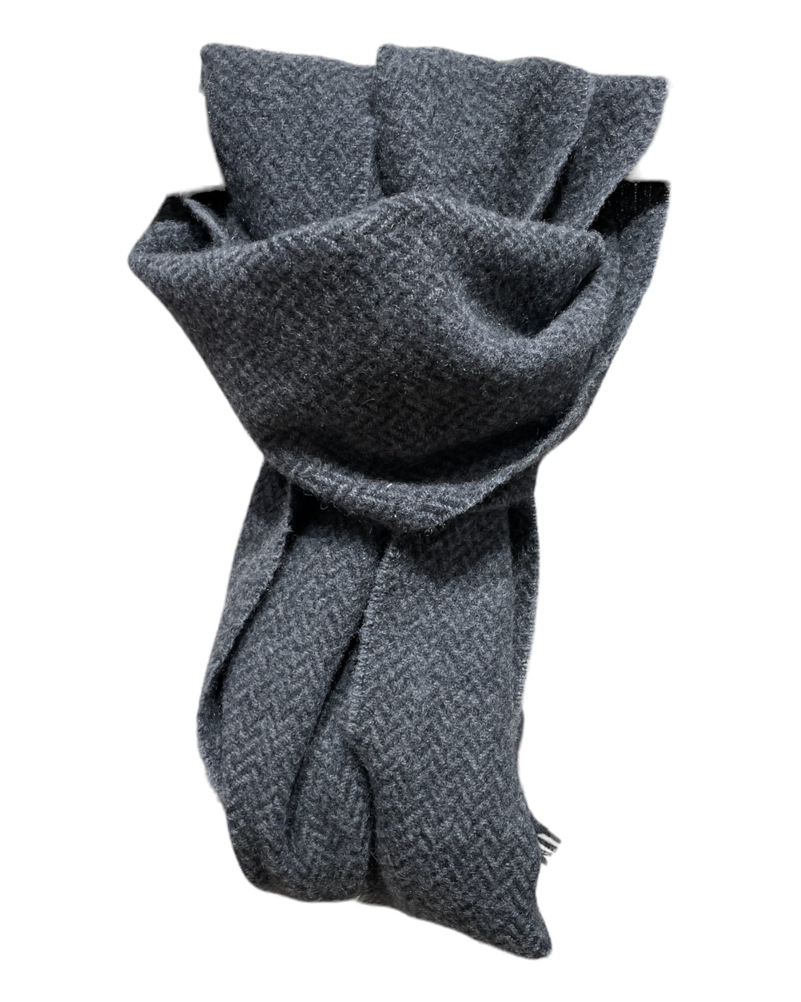 Cashmere Herringbone Scarf - Grey SCARVES