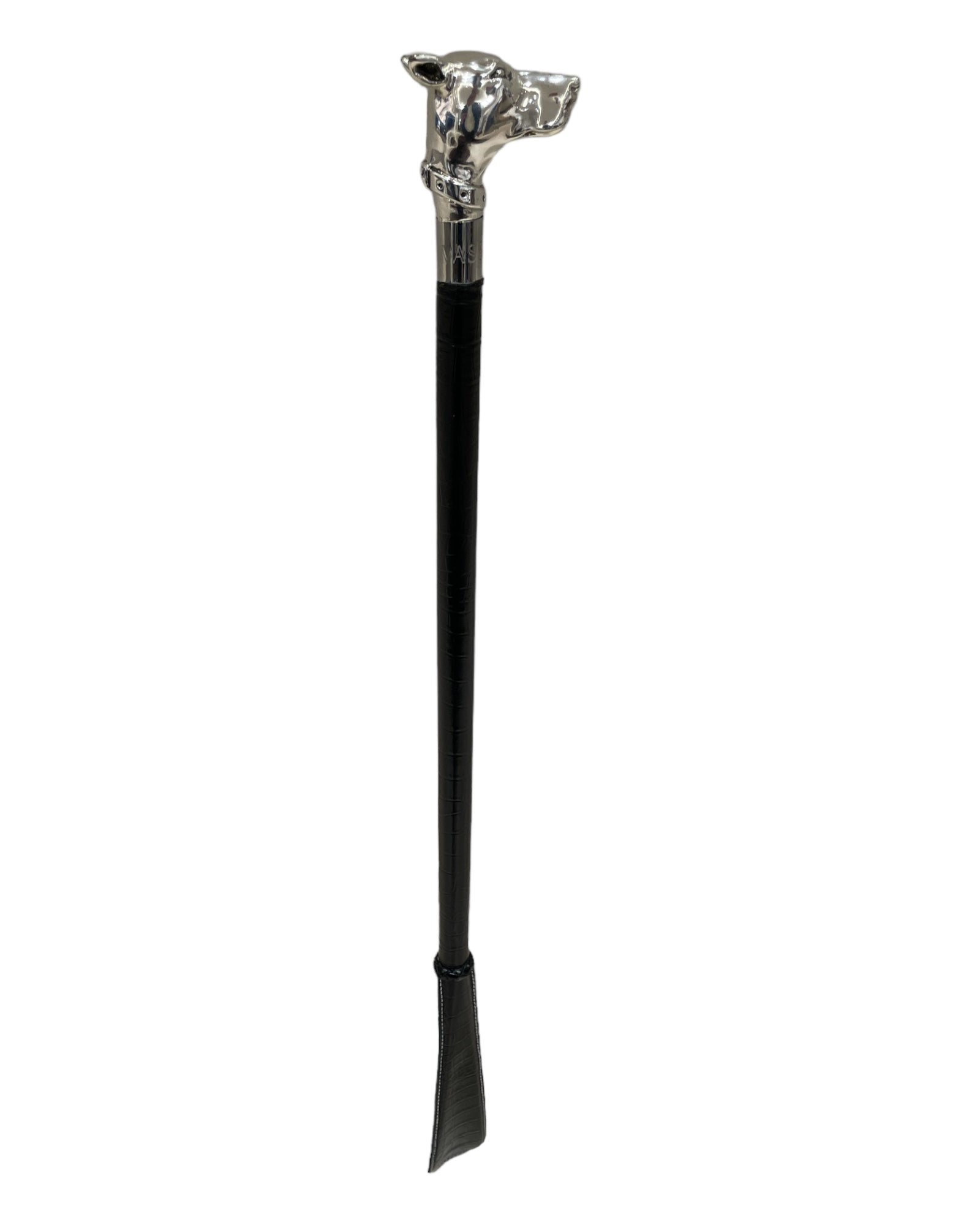 Silver Dane Long Shoehorn - Black Leather