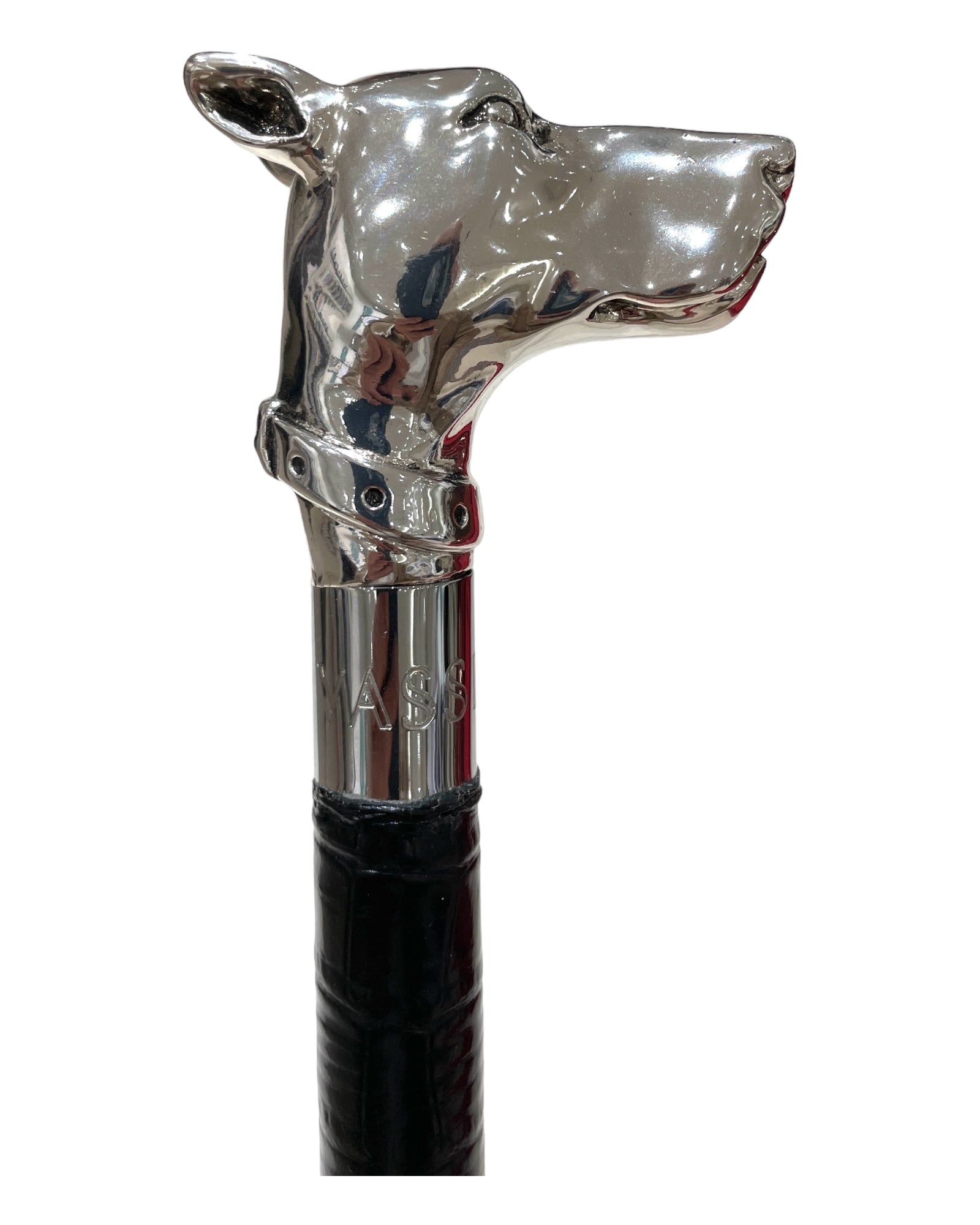 Silver Dane Long Shoehorn - Black Leather