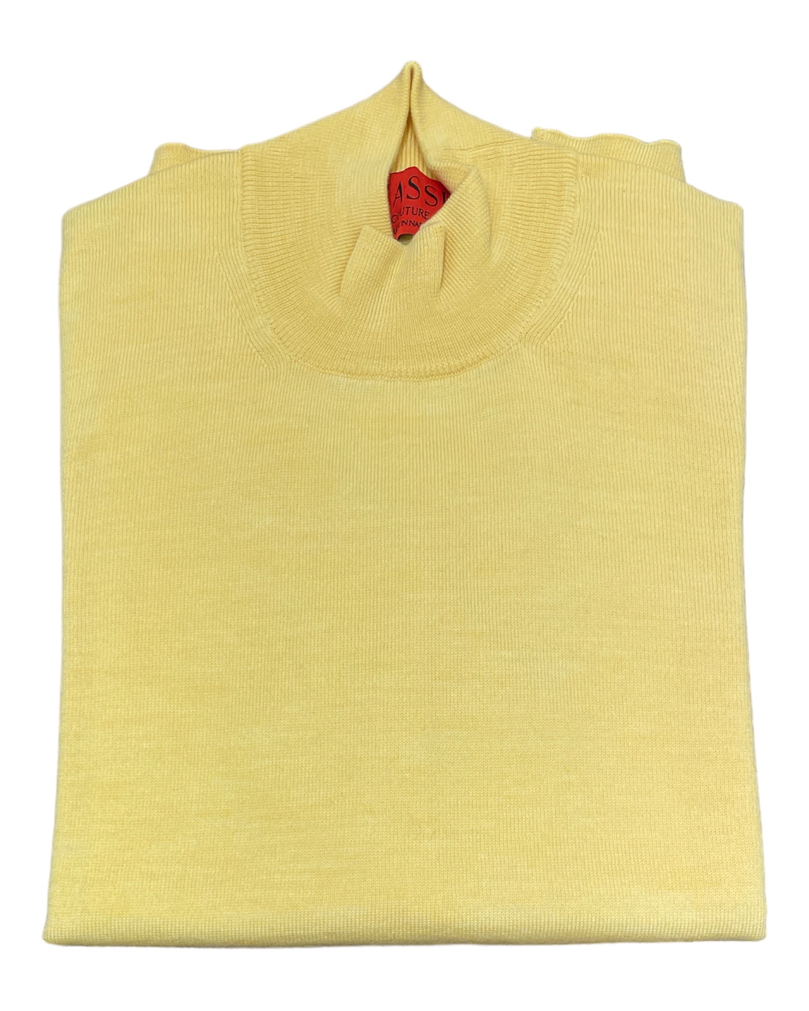 Extra Fine Merino Wool Mock Neck - Yellow