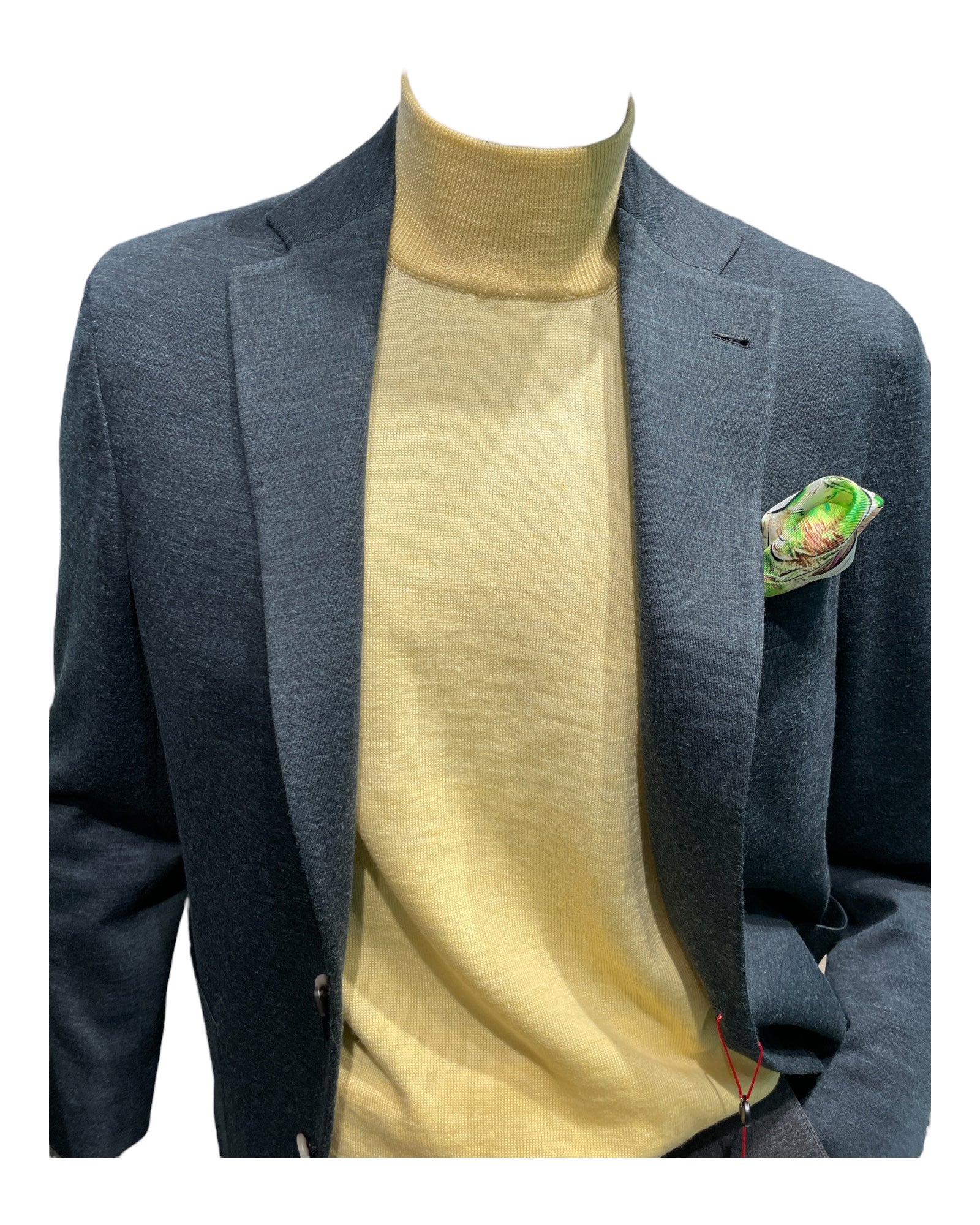 Extra Fine Merino Wool Mock Neck - Yellow