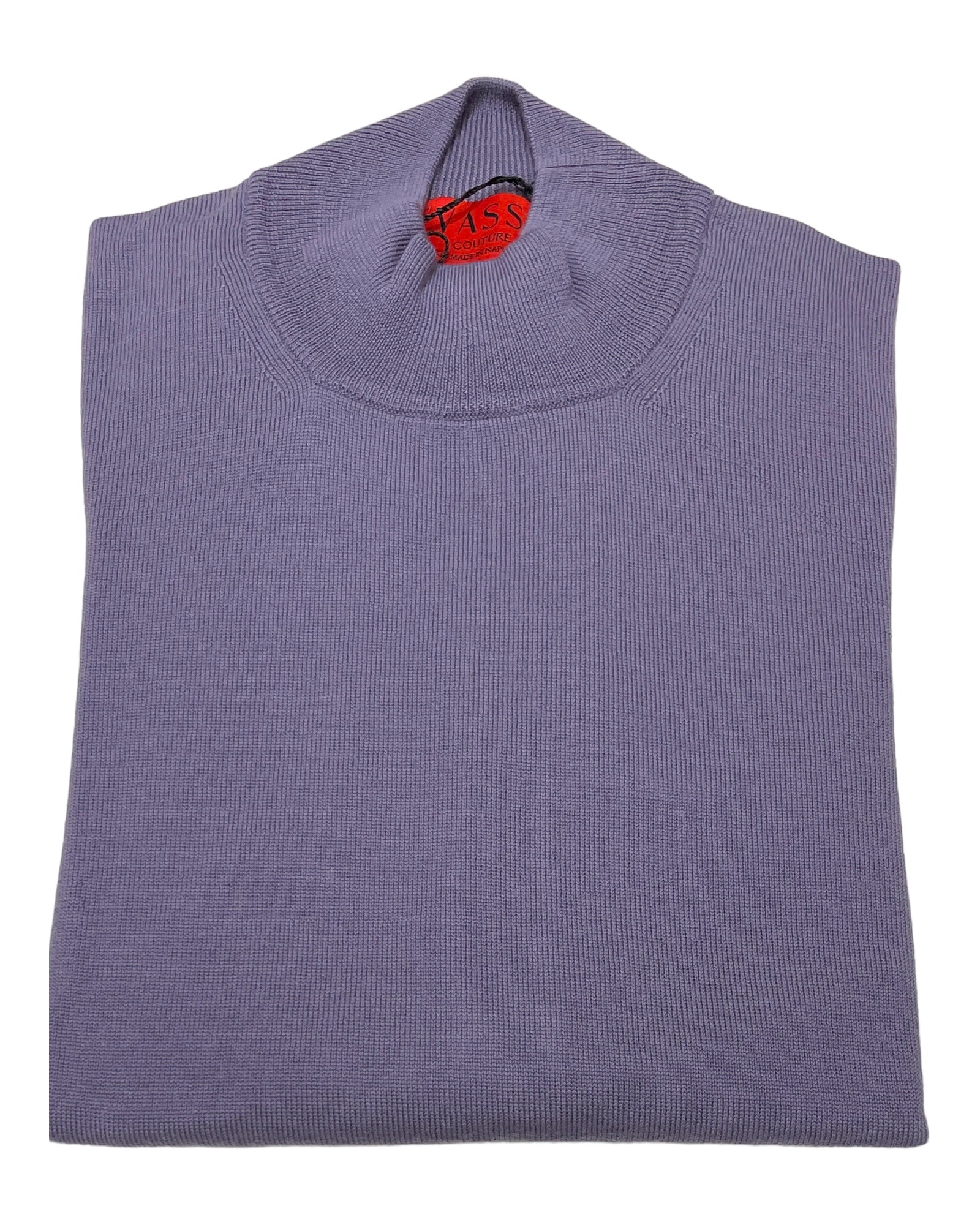 Extra Fine Merino Wool Mock Neck Sweater - Dark Lavender
