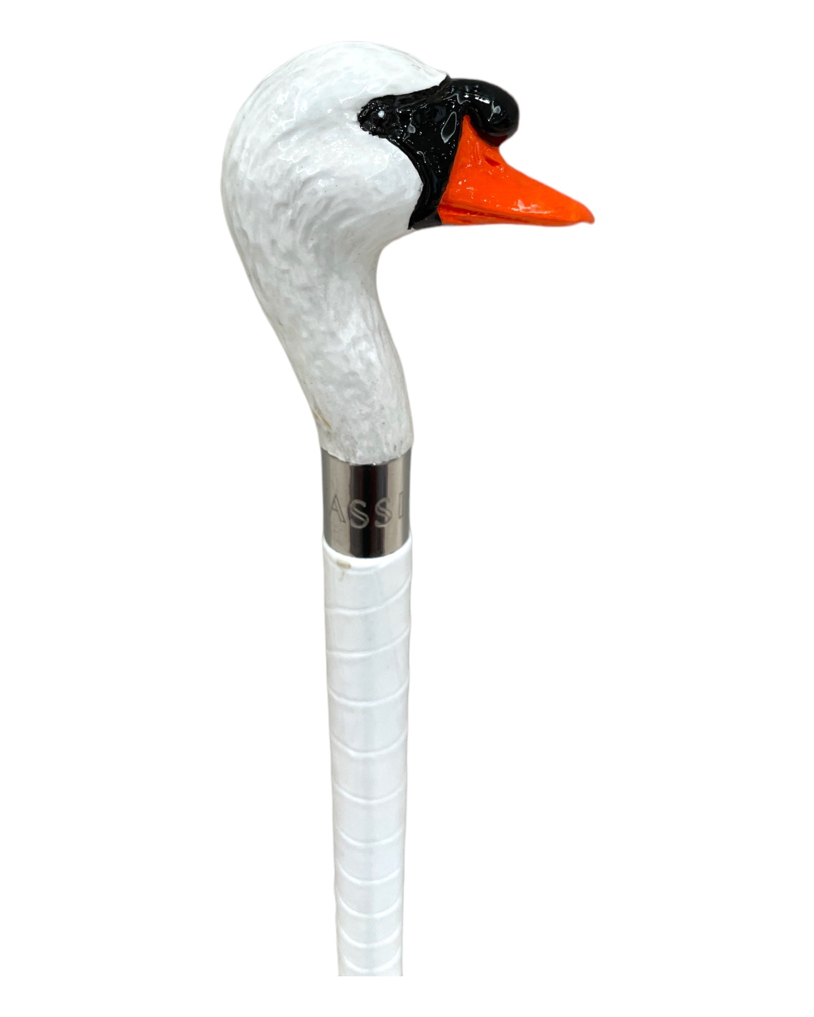 Swan Long Shoehorn - White Leather