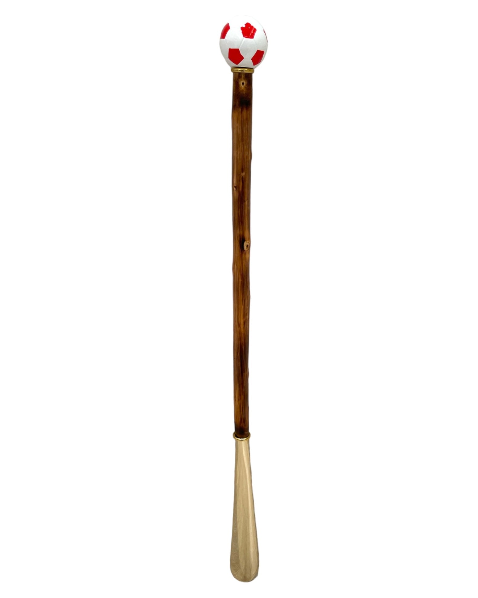 Soccer Ball Long Shoehorn - Chestnut, White &amp; Red